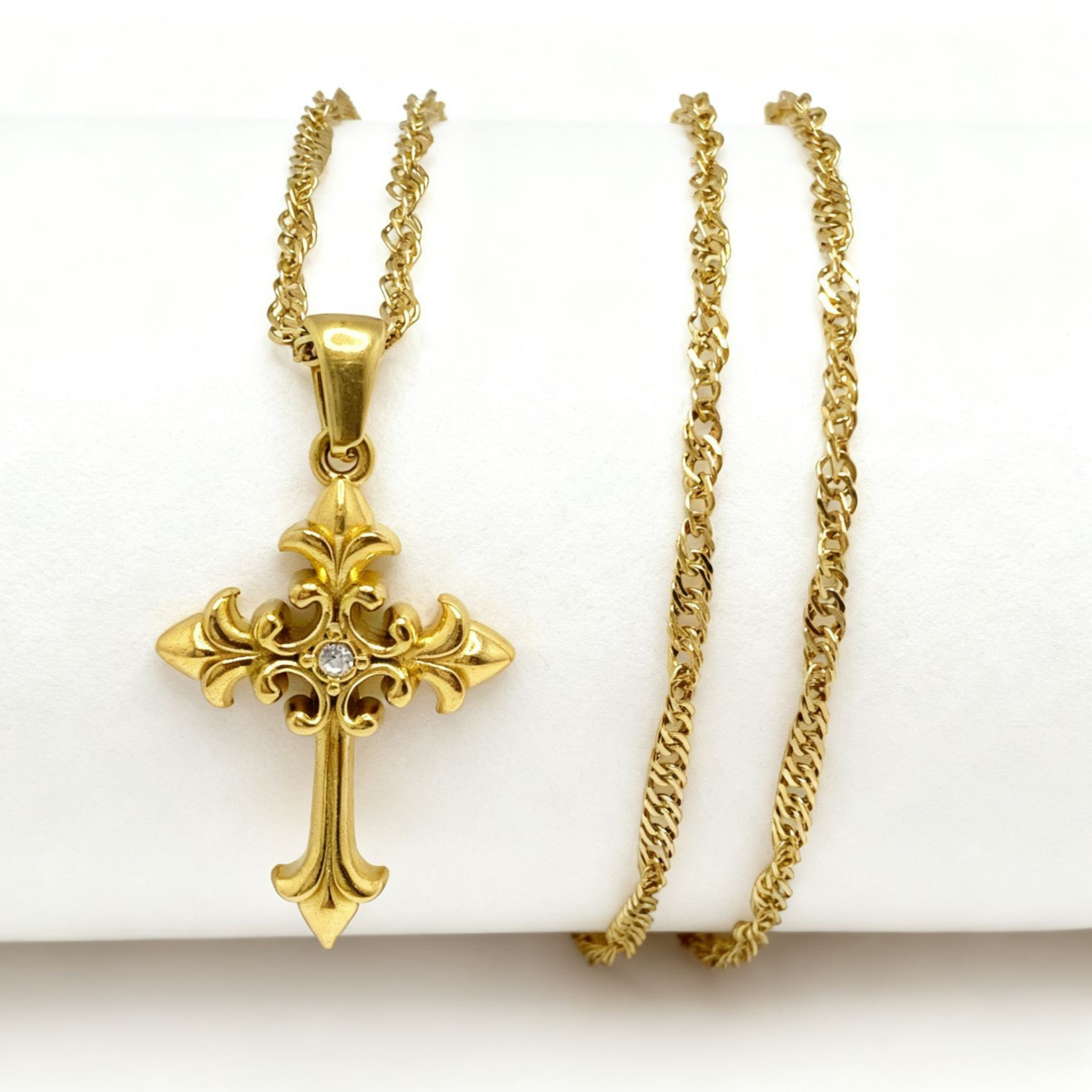 Combo Singapur + Dije Cruz Hombre.