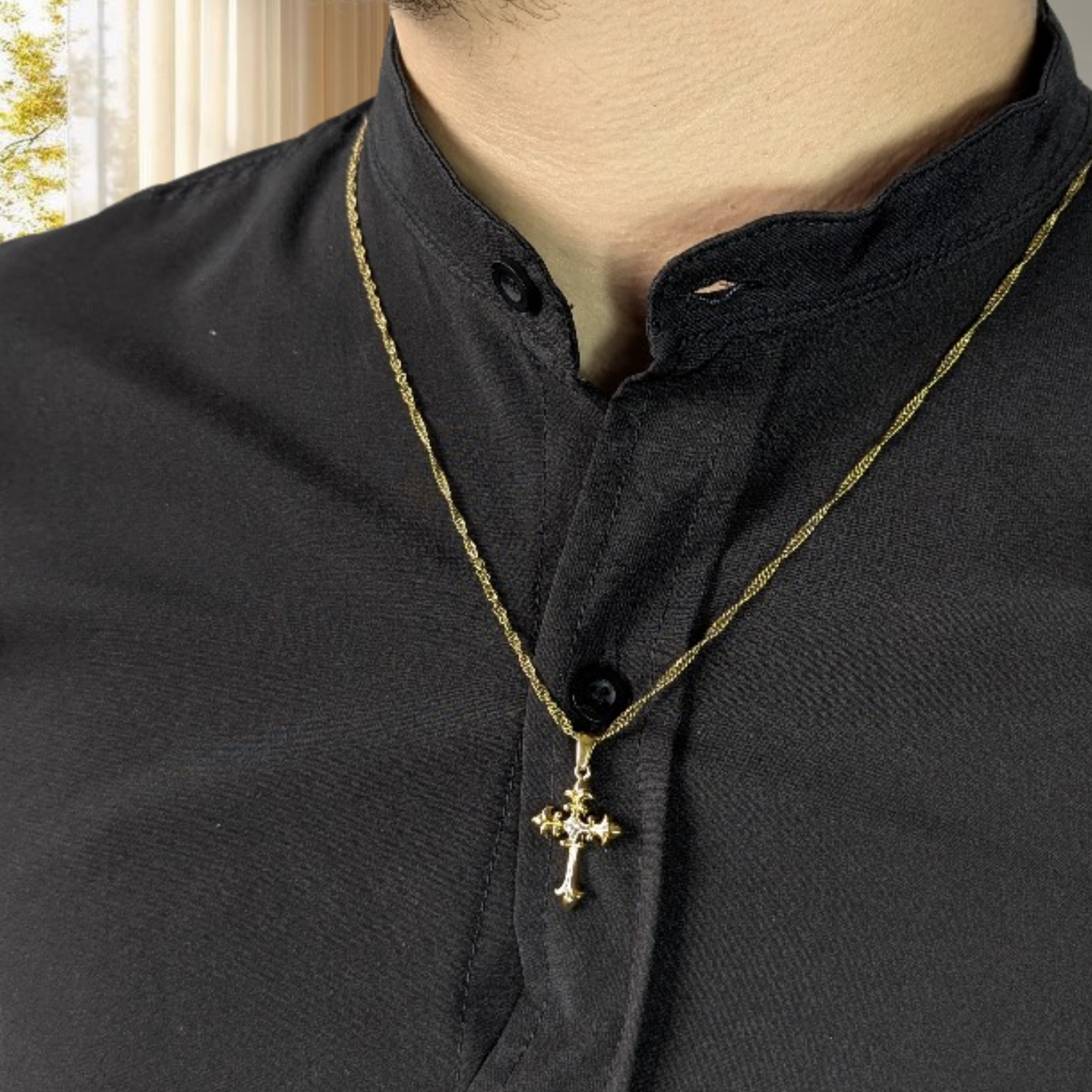 Combo Singapur + Dije Cruz Hombre.