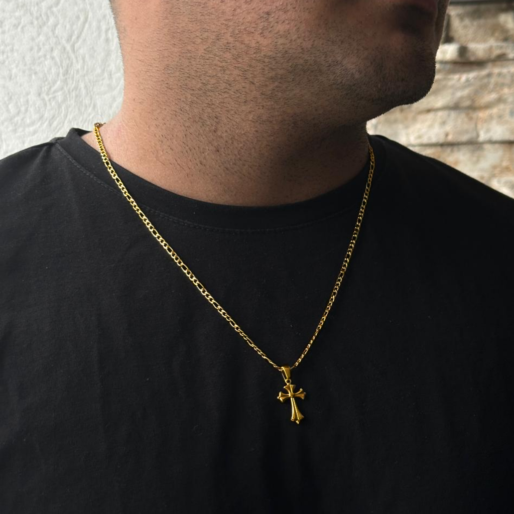 combo Cartier + dije cruz Hombre.