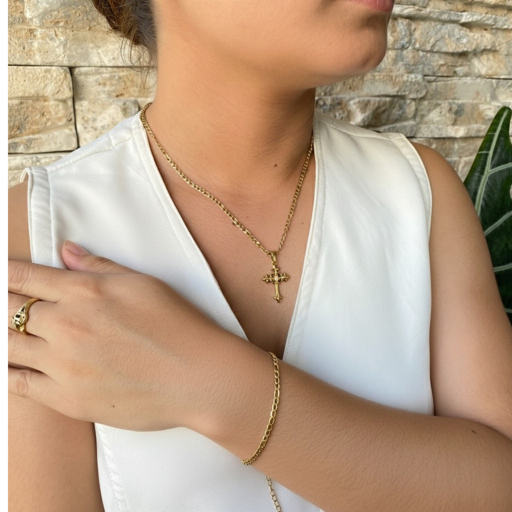 Combo Cadena & Pulsera Cartier con Dije Mujer