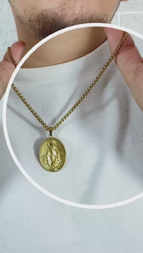 Conjunto Cadena Trigo + Medalla Virgen