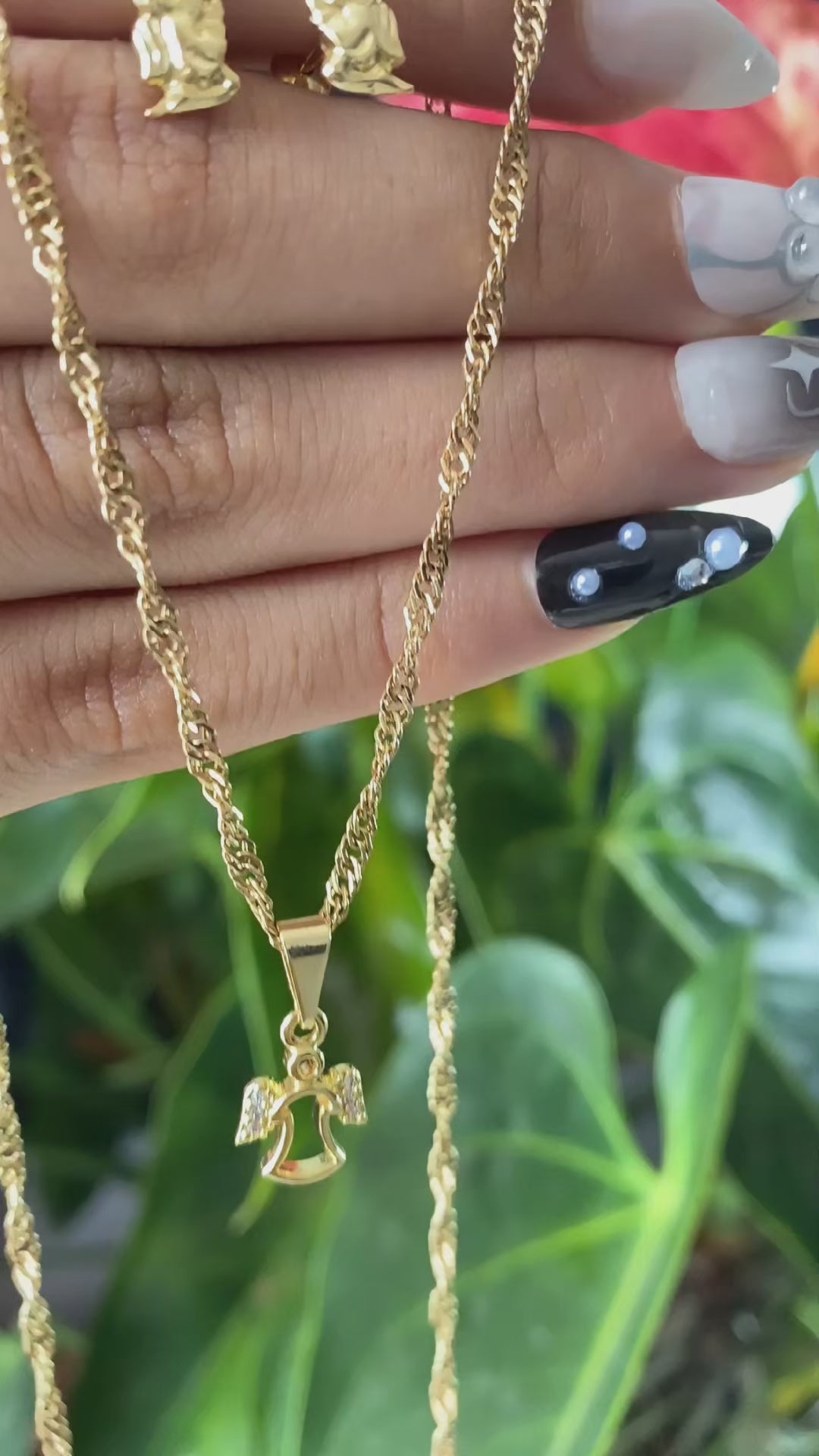 Conjunto Angel Mujer. Niña - Cadena - Dije -Aretes